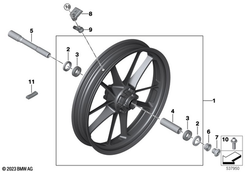Wheels with Bearings for 2022 BMW-Motorrad R 1300 GS #3