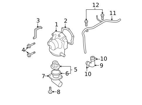 Water Pump for 2005 Saab 9-2X #1