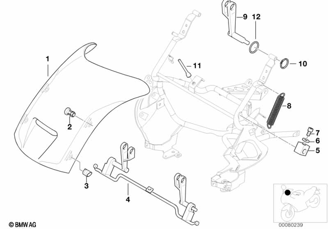 46632347650 - Frame and Mounting Parts: Comfort Windshield -  for BMW-Motorrad Image