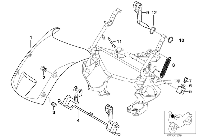 46632307796 - : Flex.Shaft F Windshield Adjustment for BMW-Motorrad Image