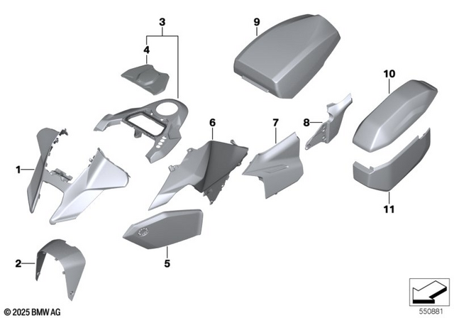 46635A64185 - Body Equipment: Front Panel - Rohteil/blank for BMW-Motorrad Image