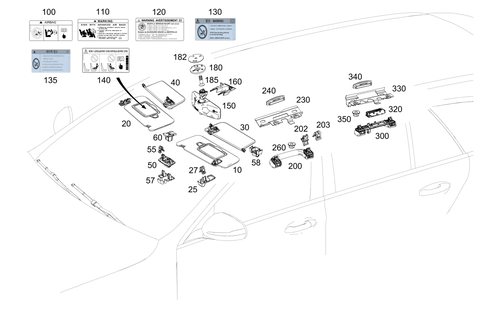 Sun Visor, Inside Rearview Mirror, Grab Handle for 2023 Mercedes-Benz E63 AMG S #0