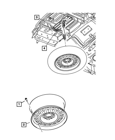 Spare Tire Stowage for 2004 Chrysler Pacifica #0