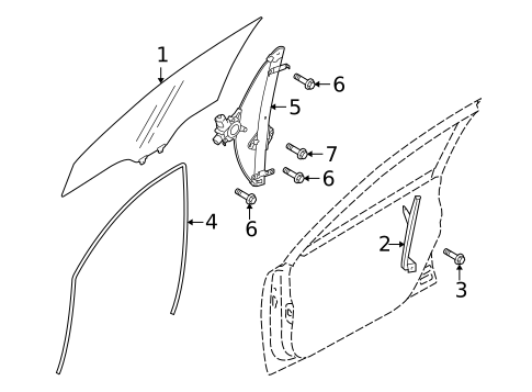 Glass - Front Door for 2012 Subaru Legacy #0