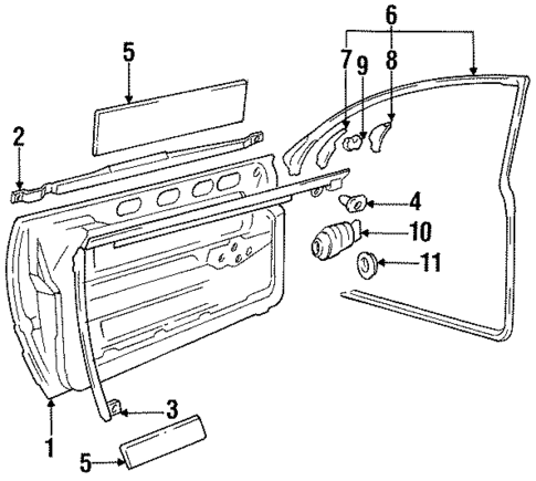 Door & Components for 1995 Audi Cabriolet #0