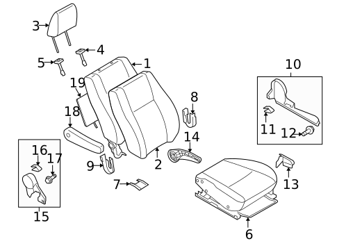 Driver Seat Components for 2013 Suzuki SX4 #0