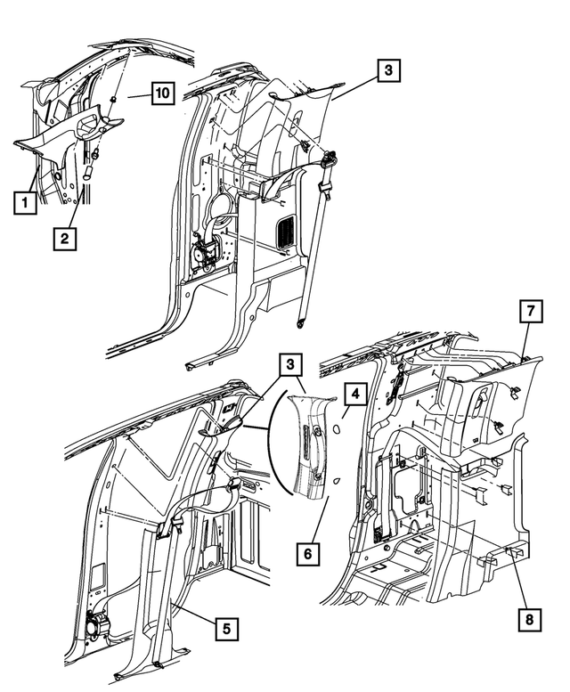 5GV02BD1AE - Interior Trim: B Pillar Upper Trim Panel, Right for Mopar Image image
