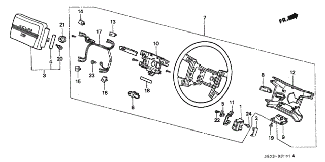 Steering Wheel ('87-'88) (LS '89-'90) for 1990 Acura Legend #0
