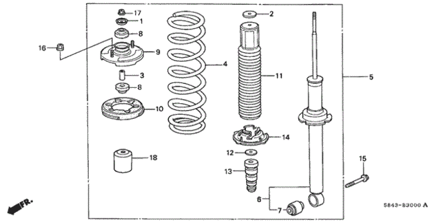 Rear Shock Absorber for 2001 Honda Accord #0