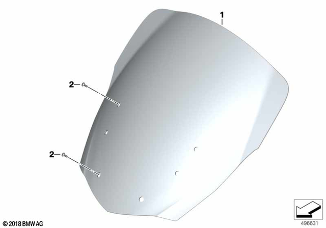 77337724350 - Ergonomics &amp; Comfort: Windshield, Comfort - L=620Mm for BMW-Motorrad Image