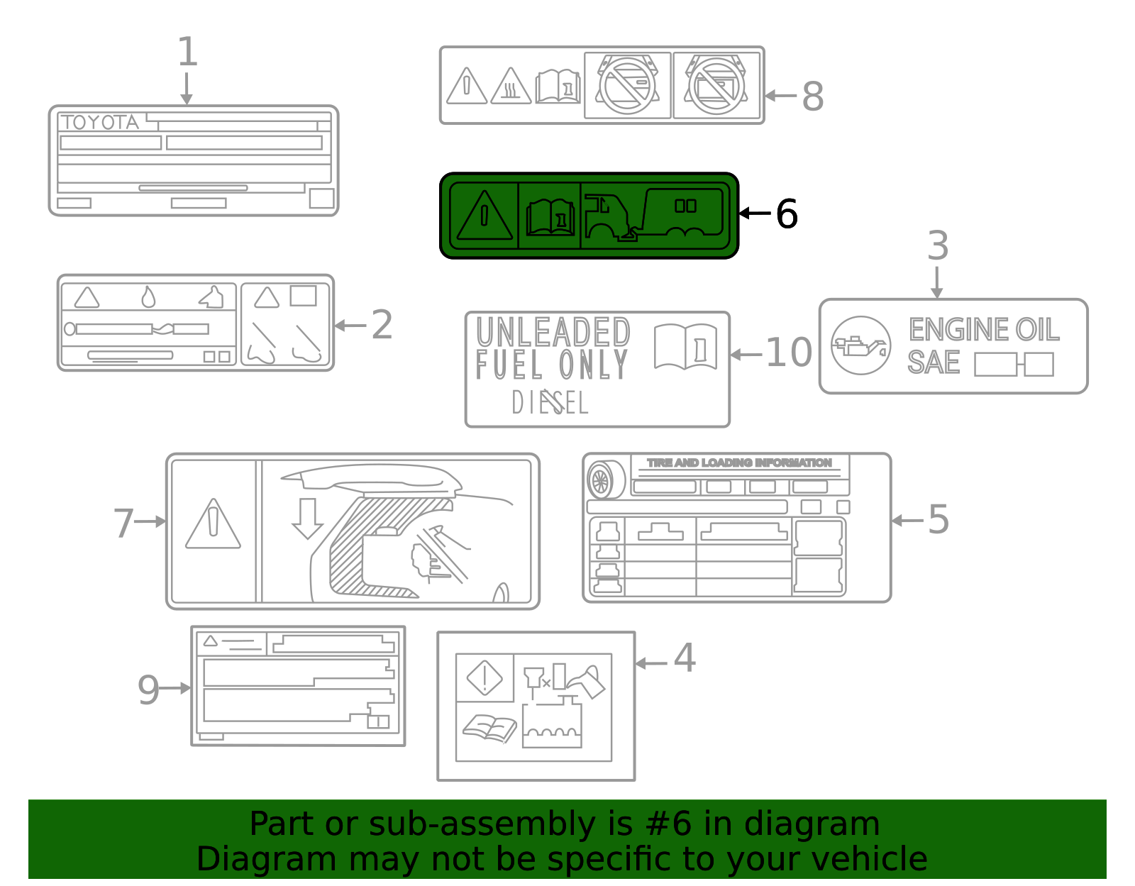 2025 Toyota 4Runner Caution Label 88723-35220 | Toyota Parts Center