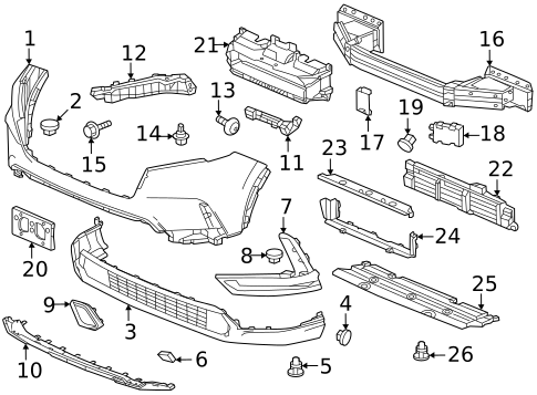 Bumper & Components - Front for 2024 Honda CR-V | OEM Parts Online