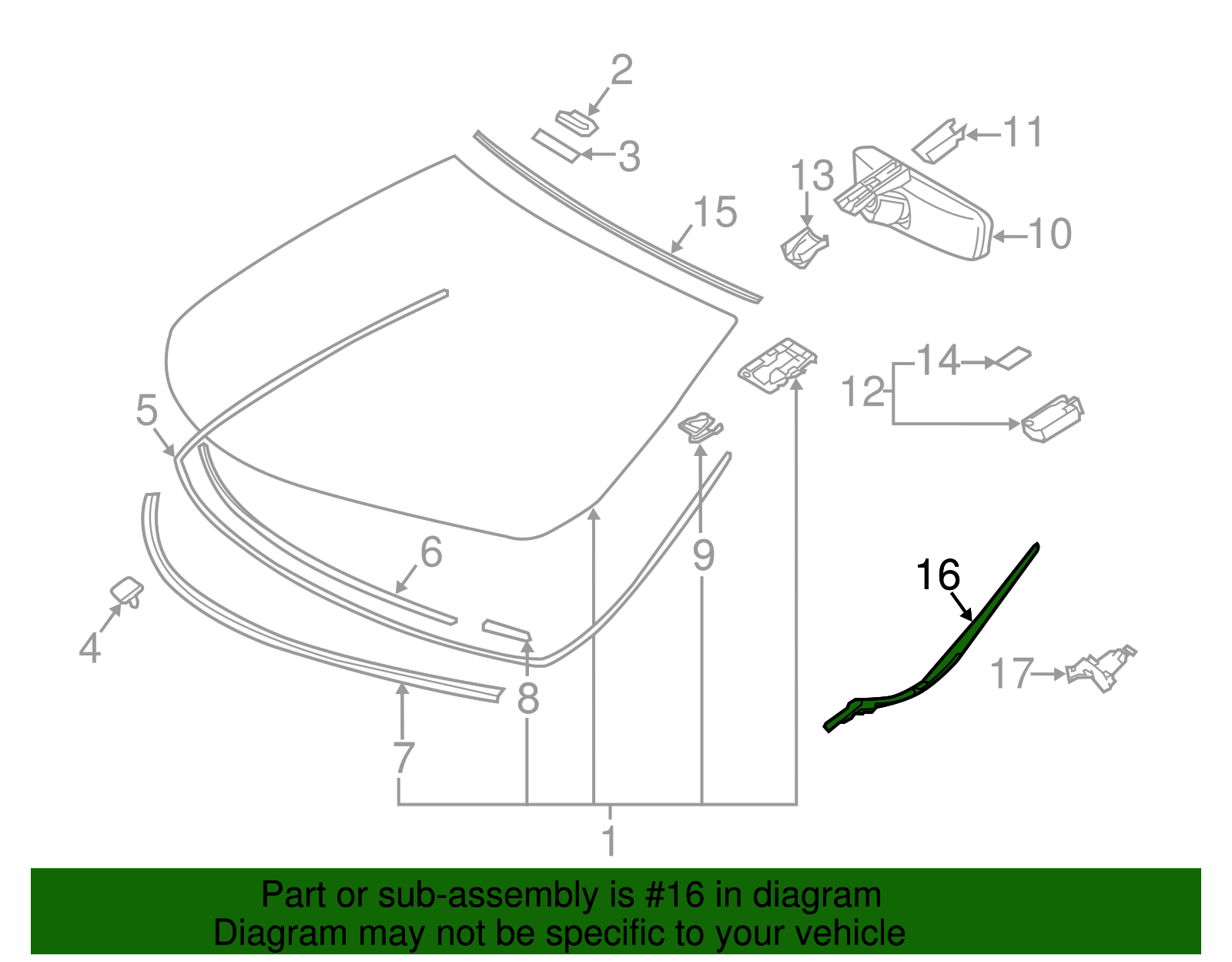 2018-2024 Lexus Drip Molding 75552-11010 | OEM Parts Online