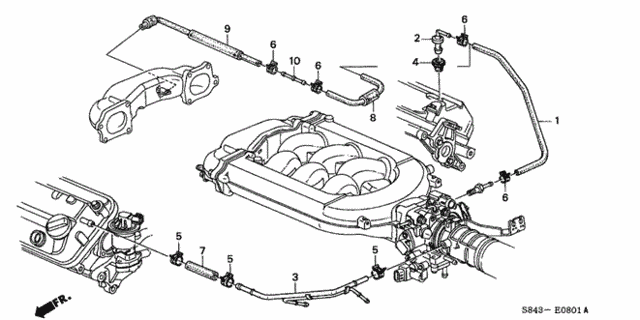 Breather Tube (V6) for 2001 Honda Accord #0