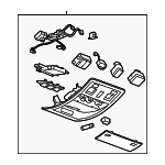 25977635 - : Light Opal Gray Roof Console for Cadillac: Escalade, Escalade ESV | Chevrolet: Suburban 1500, Suburban 2500, Tahoe | GMC: Yukon, Yukon XL 1500, Yukon XL 2500 Image