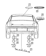 68058753AA - Electrical: Park Assist Bezel for Chrysler: 300 | Dodge: Nitro Image
