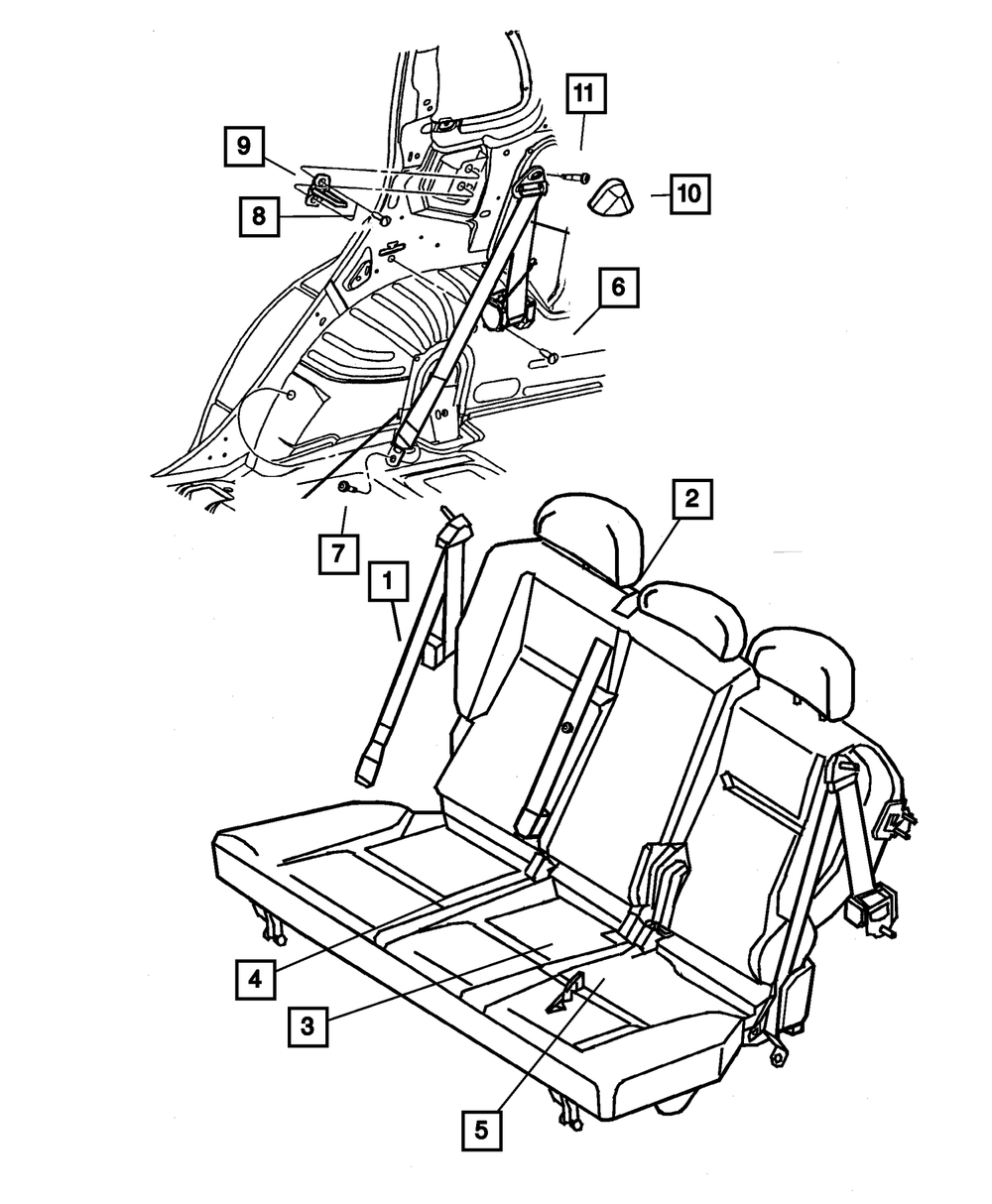 Rear Seat Belt - Mopar (ZF341D5AC)
