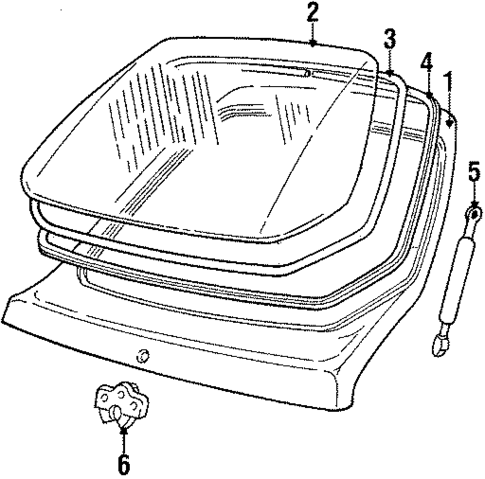 Glass - Lift Gate for 1986 Ford EXP #0