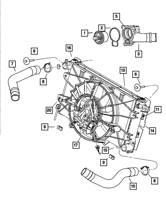55111033AA - Cooling: Radiator Clamp for Mopar Image image