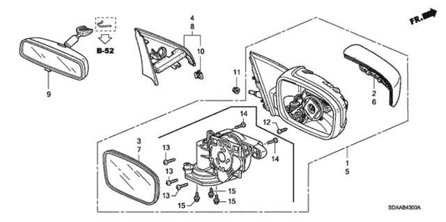 Mirror (Manual Type) for 2007 Honda Accord #0