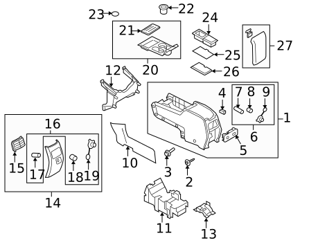 Front Console for 2009 Ford Edge #0