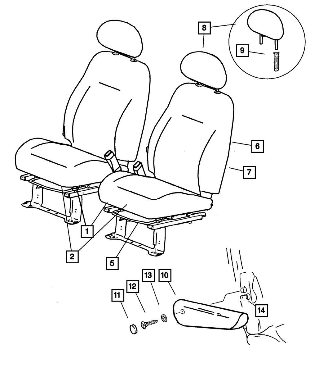 Front Seat Back, Left - Mopar (ZM161DVAA)