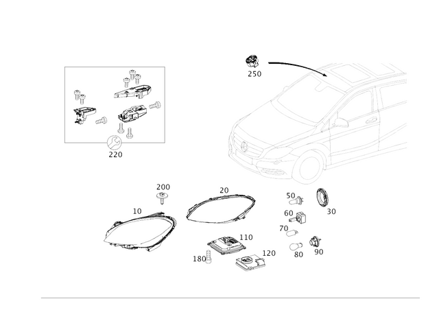 2468200839 - Electrical System: Lamp Unit for Mercedes-Benz Image image