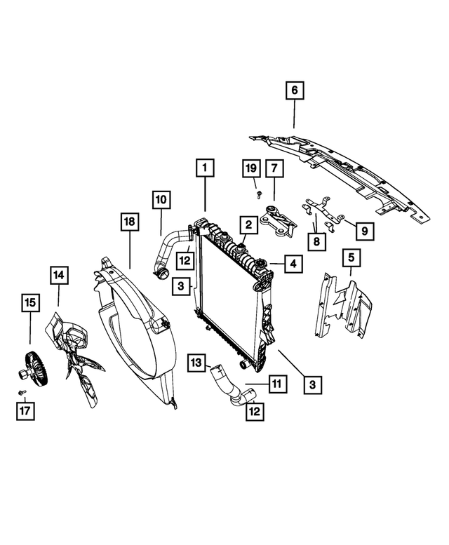 52029043AD - Cooling: Engine Cooling Radiator for Mopar Image image
