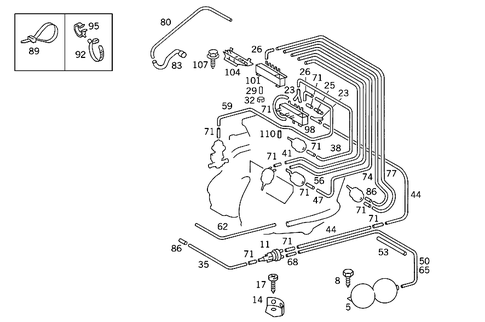 Vacuum Parts Used W/Air Conditioning Automatics for 1988 Mercedes-Benz 190 E #0