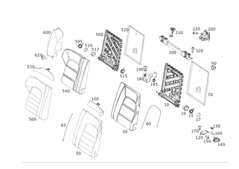 Folding Rear Backrest for 2020 Mercedes-Benz C43 AMG #0