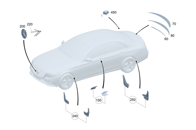 2438100500 - Exterior Detachable Parts: Mercedes Star for Mercedes-Benz: C300, C43 AMG, C63 AMG S E Performance, EQB 250+, EQB 300, EQB 350 Image