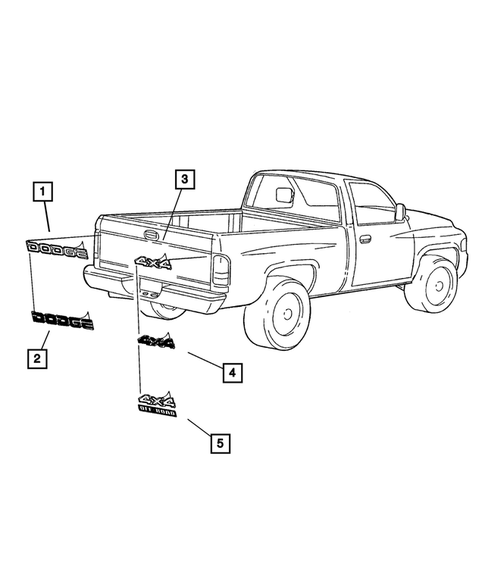 Decals and Tapestripes for 2001 Dodge Ram 2500 #1