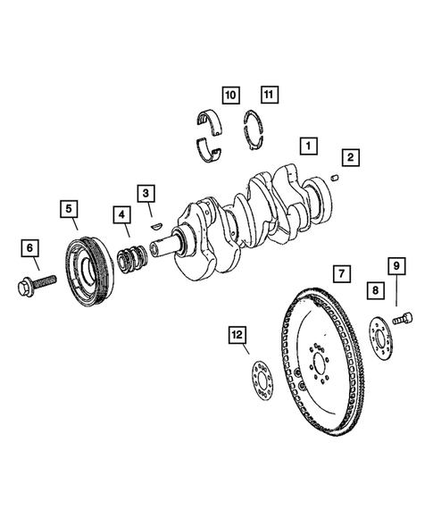Crankshaft, Piston, Drive Plate, Flywheel, and Damper for 2008 Dodge Sprinter 3500 #0