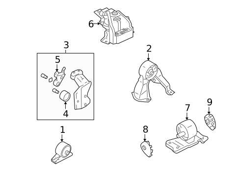Engine & Trans Mounting for 2004 Mitsubishi Outlander #1