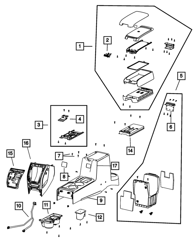 1QF55XDVAA - Interior Trim: Armrest Lid Latch for Mopar Image image
