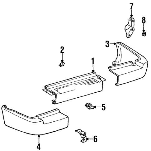 Bumper & Components - Rear for 1996 Lexus LX450 #0