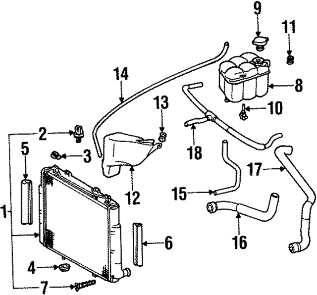 1405040312 - Cooling System: Radiator Rubber Mount for Mercedes-Benz Image