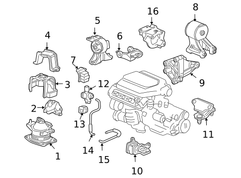 Engine & Trans Mounting for 2007 Honda Odyssey #0