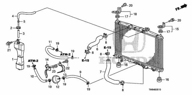Radiator Hose - Reserve Tank for 2013 Honda Insight #0