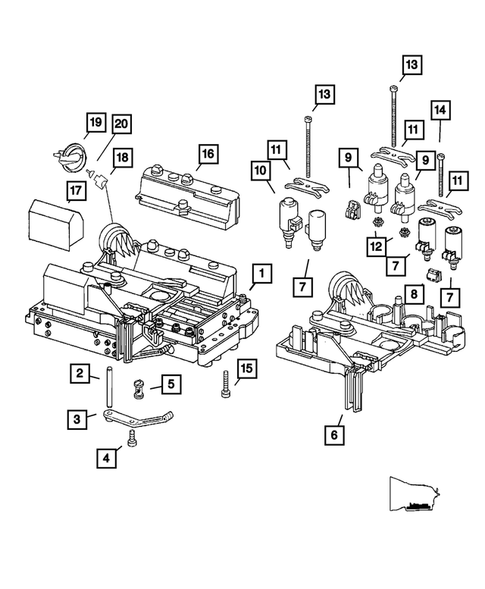 Valve Body, Accumulator, Solenoid and Parking Sprag for 2009 Dodge Sprinter 2500 #0