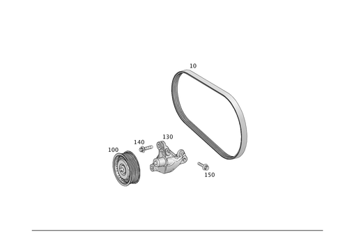 V-Belt, Belt Tensioner, Guide Pulley for 2016 Mercedes-Benz GL350 #0