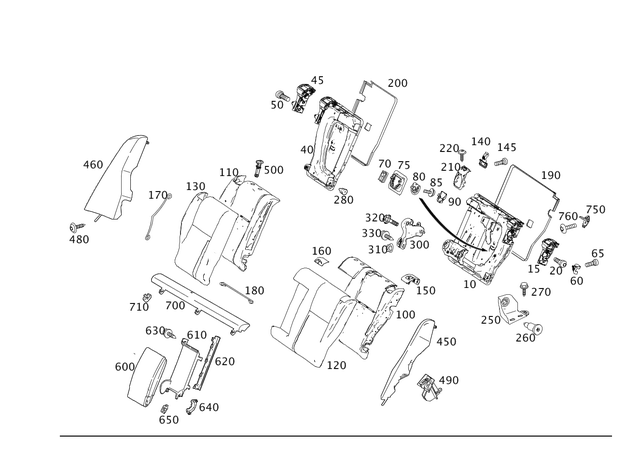 2099140029 - Rear Seat: Bracket for Mercedes-Benz Image image