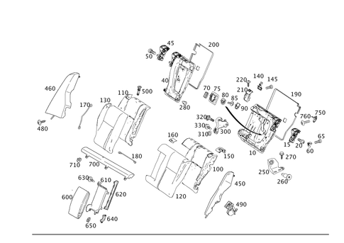 Folding Rear Backrest for 2014 Mercedes-Benz GLK250 #0