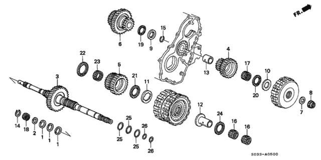 AT Mainshaft (1) for 1997 Honda Civic #0