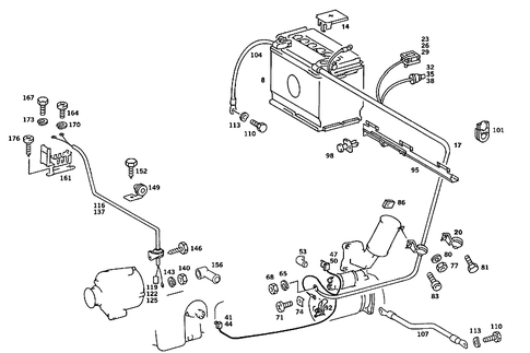 Battery, Starter/Alternator Cable for 1991 Mercedes-Benz 190E #5