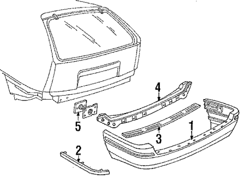 Bumper & Components - Rear for 1986 Mercury Sable #0