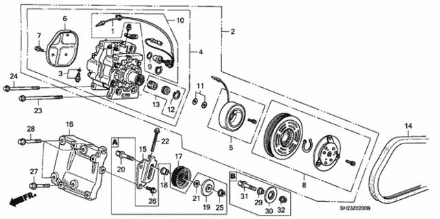 A/C Compressor (Matsushita) for 1991 Honda CRX #0