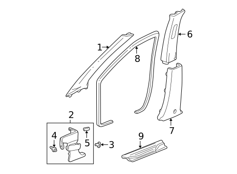 Interior Trim - Pillars for 2005 Acura MDX #0