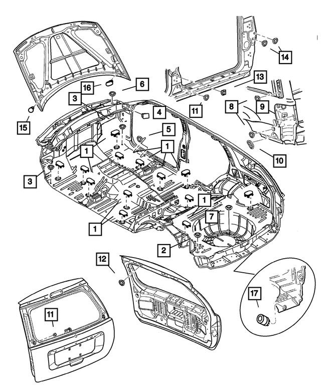 2424864 - Body Sheet Metal Except Doors: Body Plug for Mopar Image
