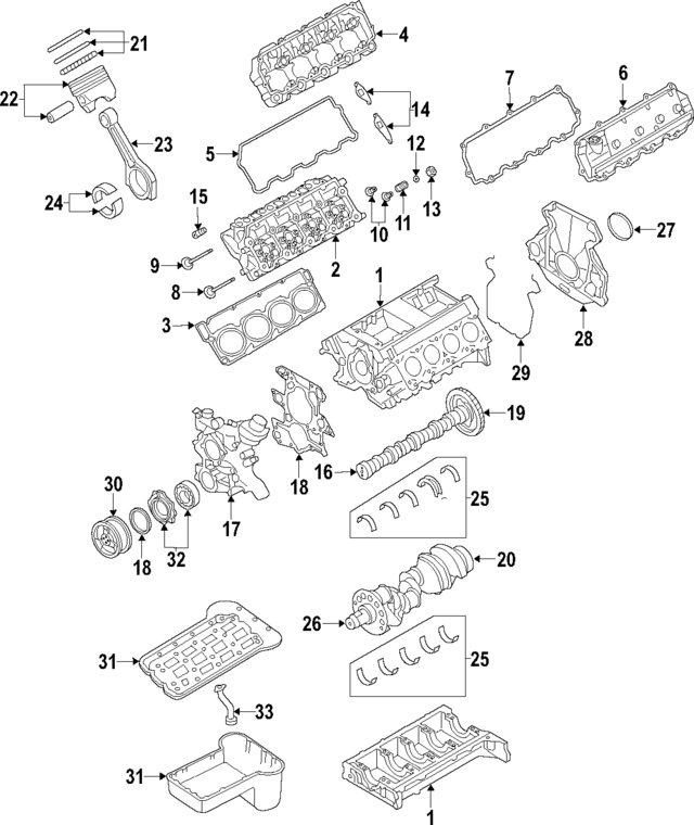 6C3Z6010A - Engine: Cylinder Block for Ford: E-350 Super Duty, F-250 Super Duty, F-350 Super Duty Image